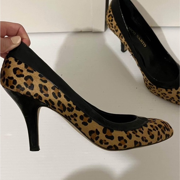 Franco Sarto REAL fur calf hair leopard shoes - size 8.5 - paid $295 - Picture 3 of 5